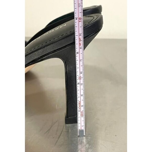 MARC FISHER Black Gold Rockstud Quilted Dacorin Slides Sandals Women's Sz 8 - Picture 5 of 9